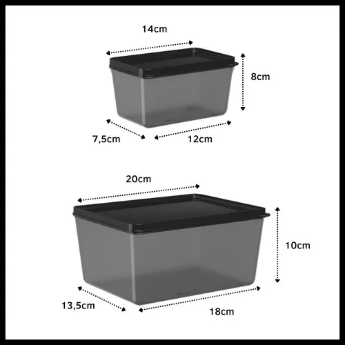 Pack X 3 Contenedores De Alimentos Rectangular De Plástico - Imagen 2