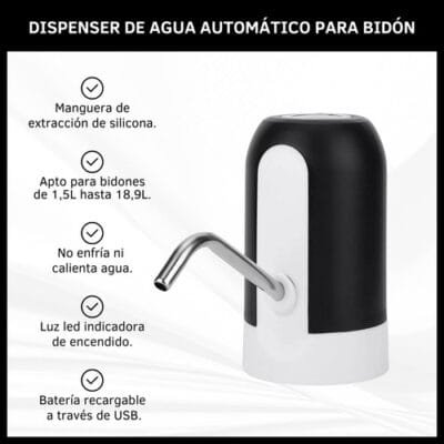 Dispenser De Agua Portatil Usb Bomba Dispensador Bidones - Imagen 2