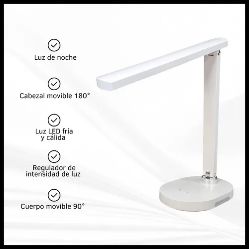 Lampara De Mesa Plana Luz Led Recargable Touch Cálida Fría - Imagen 3