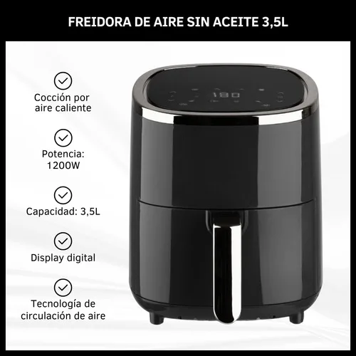 Freidora De Aire Eléctrica 3,5l Sin Aceite 1200w Digital - Imagen 2
