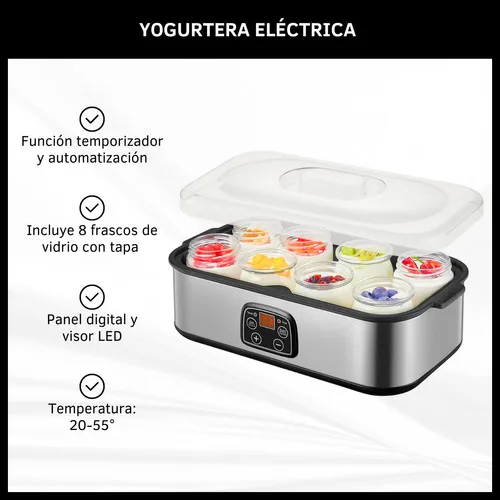 Yogurtera Eléctrica Fabrica De Yogurt 8 Frascos Vidrio 180ml - Imagen 2