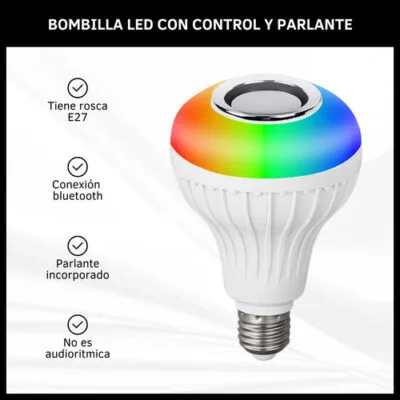 Lampara Led Parlante 18w Luces Rgb Control Remoto Multicolor - Imagen 2