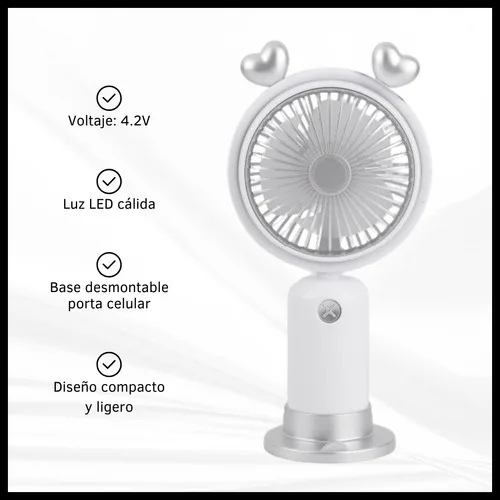 Mini Ventilador De Mano Portátil Inalámbrico Recargable Usb - Imagen 3