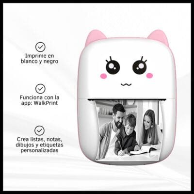 Mini Impresora Térmica Portátil Bluetooth Recargable De Mano - Imagen 3