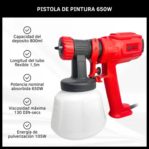 Pistola Para Pintar 800ml Máquina De Pintura Eléctrica 650w - Imagen 2