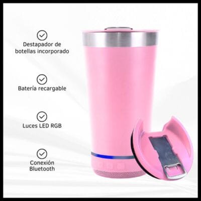 Vaso Térmico Con Parlante Bluetooth Acero Inoxidable 475 Ml - Imagen 3