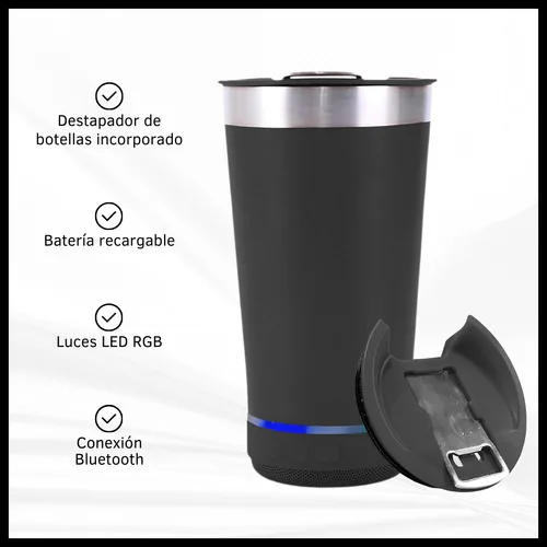 Vaso Térmico Con Parlante Bluetooth Acero Inoxidable 475 Ml - Imagen 3