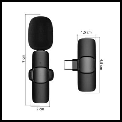 Micrófono Corbatero Inalámbrico Usb Tipo C Lavalier Solapa - Imagen 3