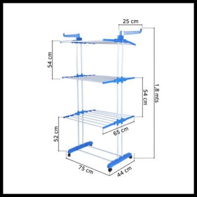 Tender 3 Niveles Tendedero Vertical Plegable Con Ruedas - Imagen 3