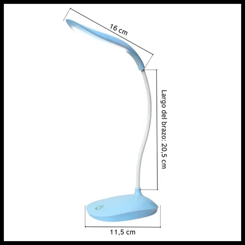 Lampara Velador Touch Luz Led Ajustable 3 Niveles Recargable - Imagen 3