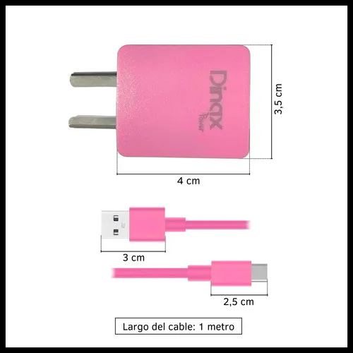 Cargador Tipo C 3.0a Entrada Usb Carga Rápida Dinax - Imagen 3
