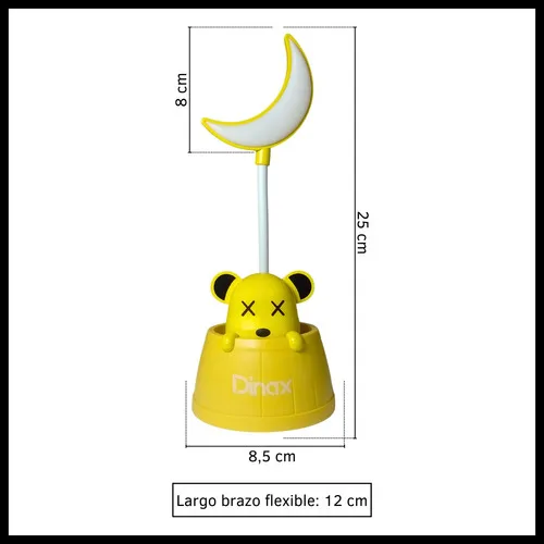 Lampara De Noche Recargable Led Portalápiz Usb Dinax Niños - Imagen 3