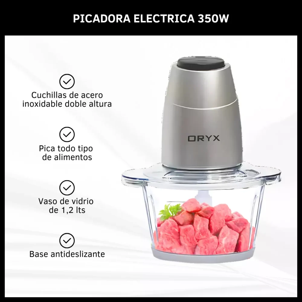Picadora De Alimentos Trituradora Eléctrica Procesadora 350w - Imagen 3