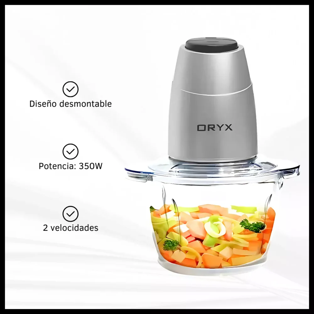 Picadora De Alimentos Trituradora Eléctrica Procesadora 350w - Imagen 2